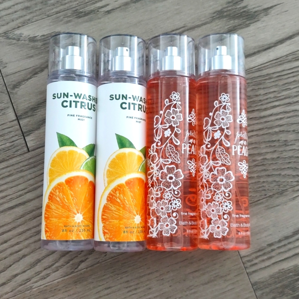Bath and body works body sprays set of 4
